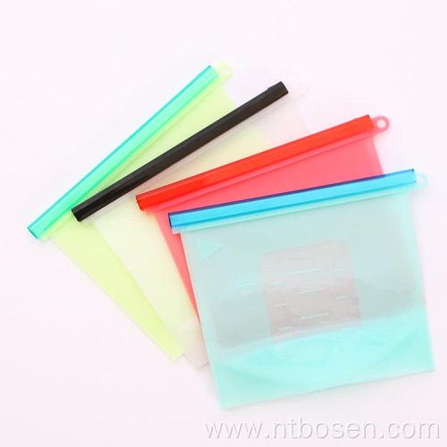 Food grade reusable silicone plastic bag